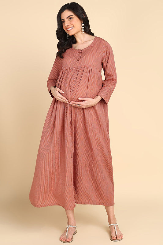 Rose Katha 100% Cotton Zipless Maternity Maxi with Pockets