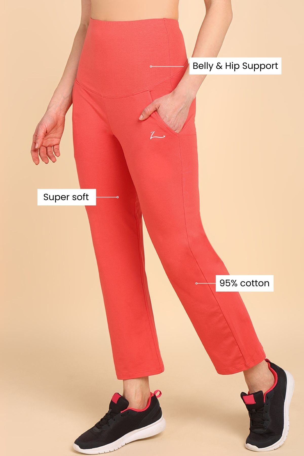 248 Zactive™ Coral Maternity Trouser (Pregnancy & Postpartum)