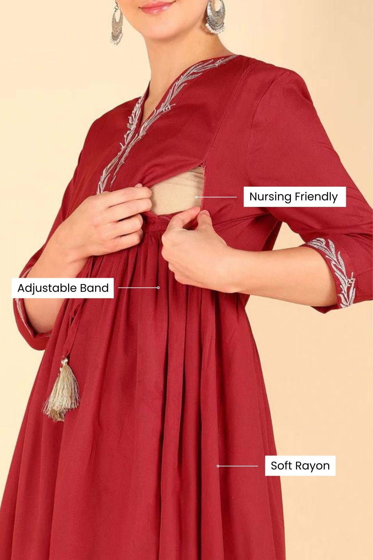 Fuchsia Maternity Feeding Kurti