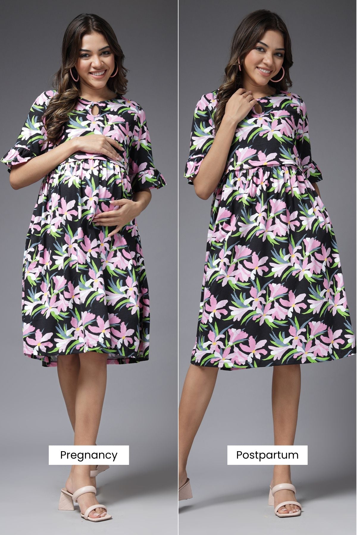 Enchanted Bloom Maternity Zipless Feeding Dress